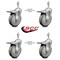 Service Caster 5 Inch Gray Polyurethane Swivel 3/8 Inch Stem Caster Set with Total Lock Brake SCC-TSTTL20S514-PPUB-381615-4 - alternate 5